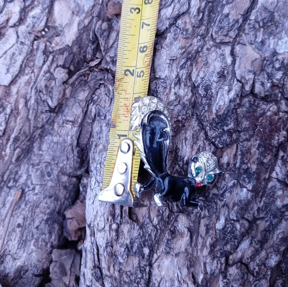 Vintage 🦨 Rhinestone 🦨🖤 Brooch Pin - Picture 5 of 5